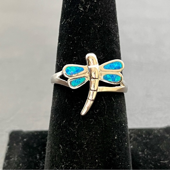 Jewelry - Sterling silver opal dragonfly ring
